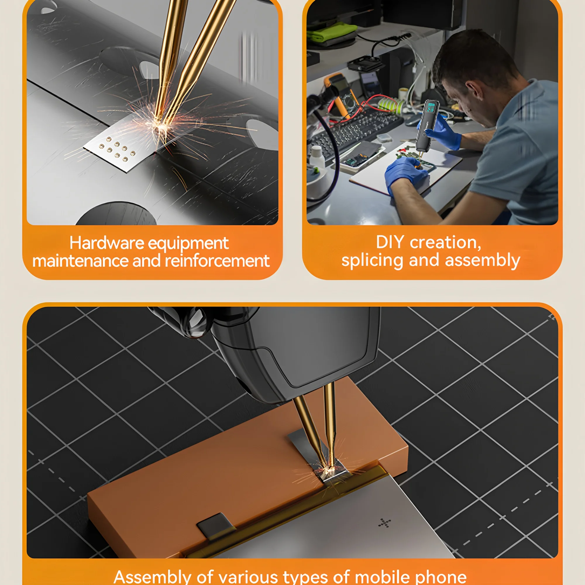 Awgem Portable Spot Welder DIY Handheld Spot Welding Machine 90 Gears Adjustable Spot Welding for 18650 Lithium Battery