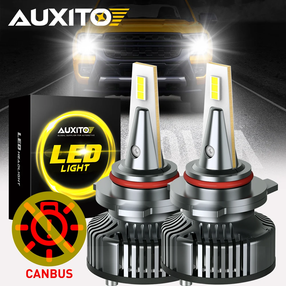 

2Pcs AUXITO 120W 22000LM HIR2 9012 LED Canbus 700% Brighter Super Powerful White Turbo Auto Headlights For Toyota Opel 12V Bulbs