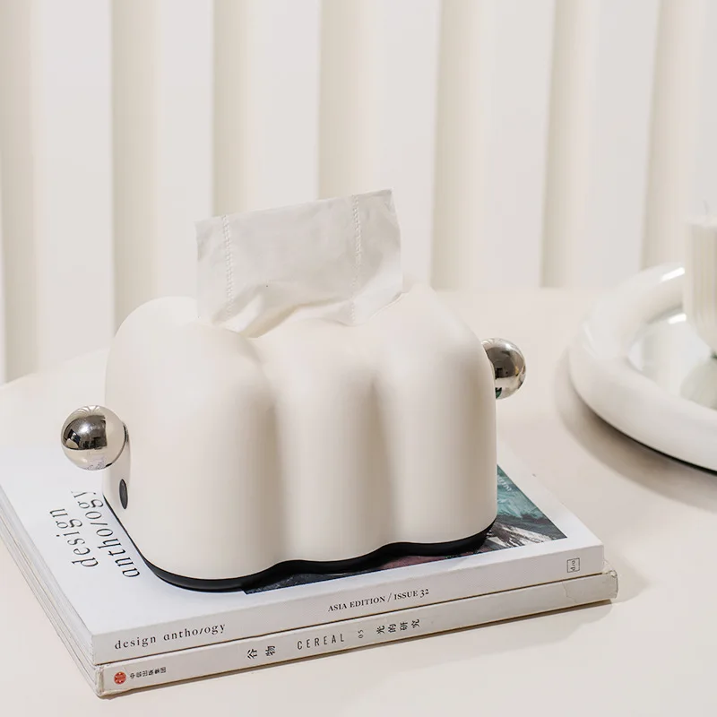 Wall-mounted tissue box Shell shape Home living room Bedroom Dining table with round handle Storage box