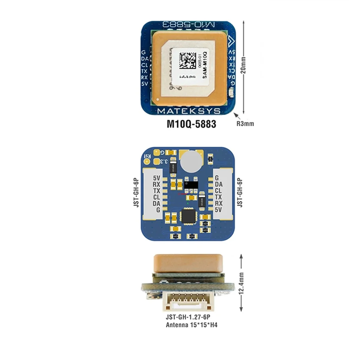 20X20mm M10Q-5883 GNSS GPS Module Magnetic Compass QMC5883L M8Q for RC Airplane FPV Freestyle Long Range Drone DIY NND