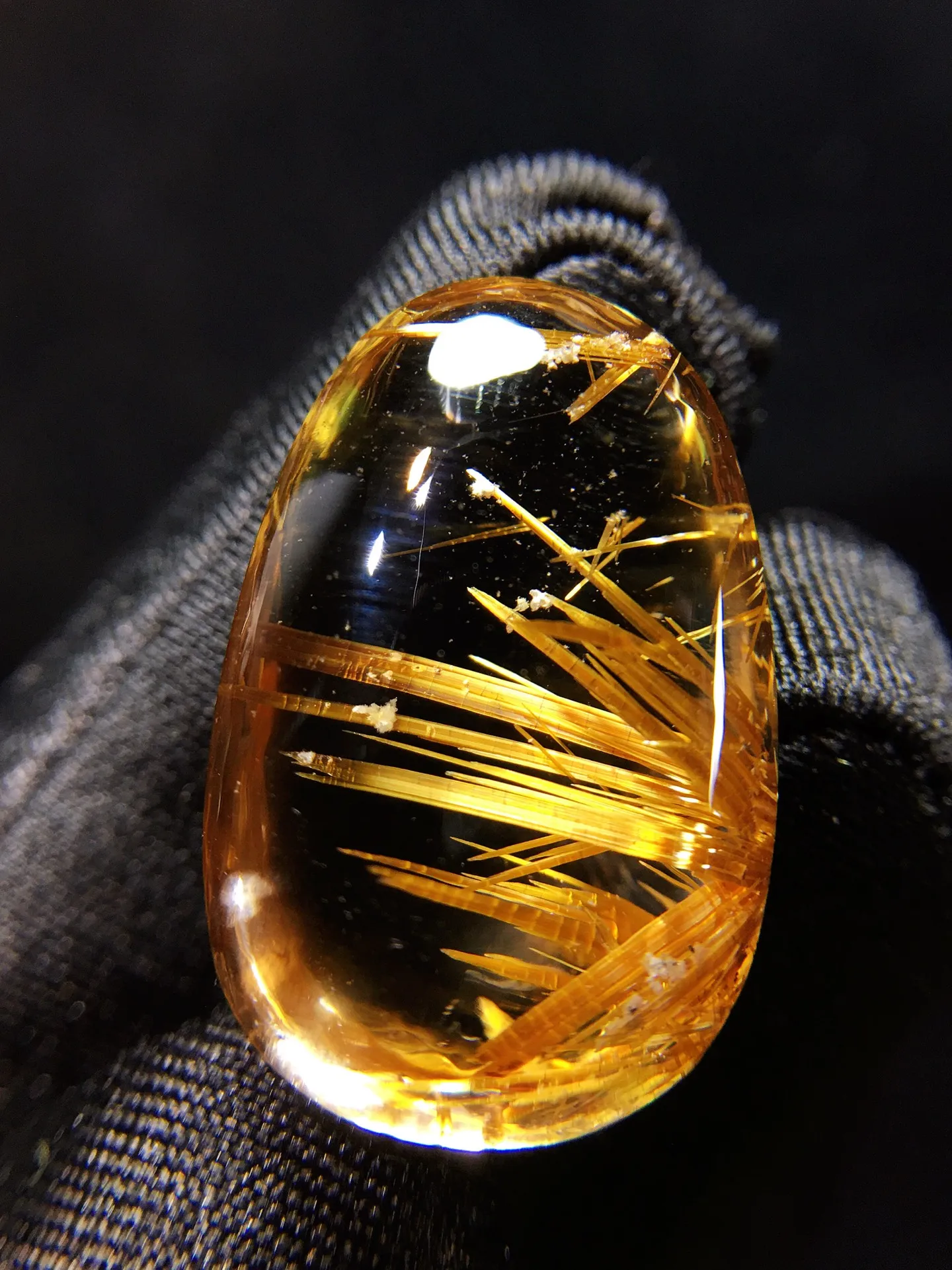 Natural Gold Rutilated Quartz Pendant 26.5*17.4*11.1mm Jewelry Rectangle Rutilated Women Men AAAAAAA