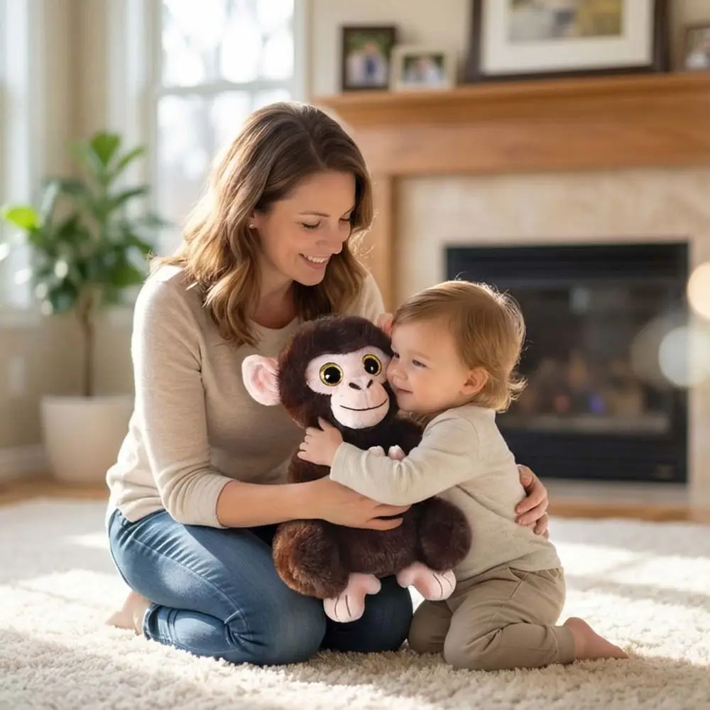 

Birthday Gift Big Eyed Monkey Realistice Stuffed Sparkling Eyes Monkey Cartoon 27cm Orangutan Baby