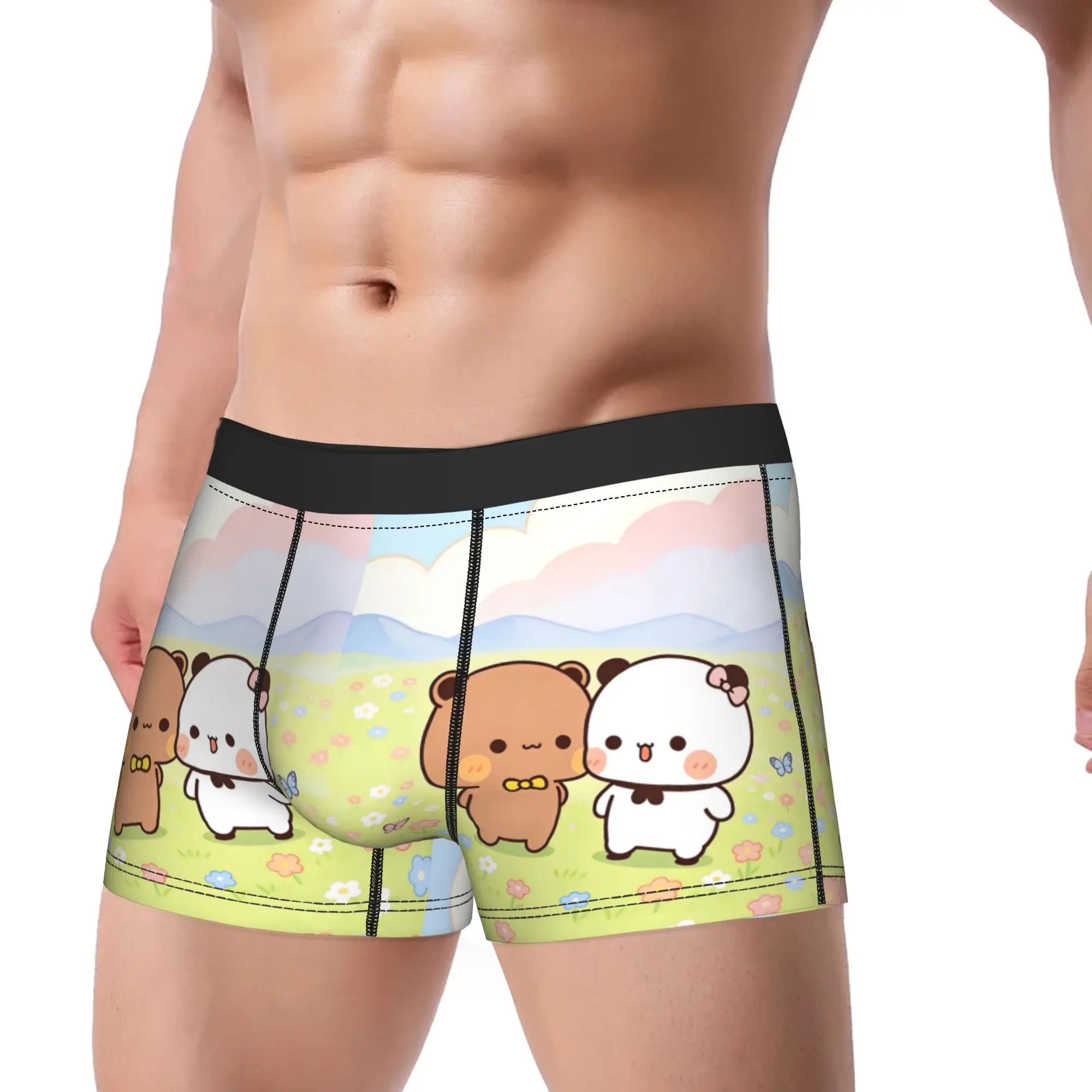 Bear Cartoon Cute Bubu Dudu Underwear  Men Boxer Brief Novelty Boxer Shorts High Quality Pattern Plus Size Panties