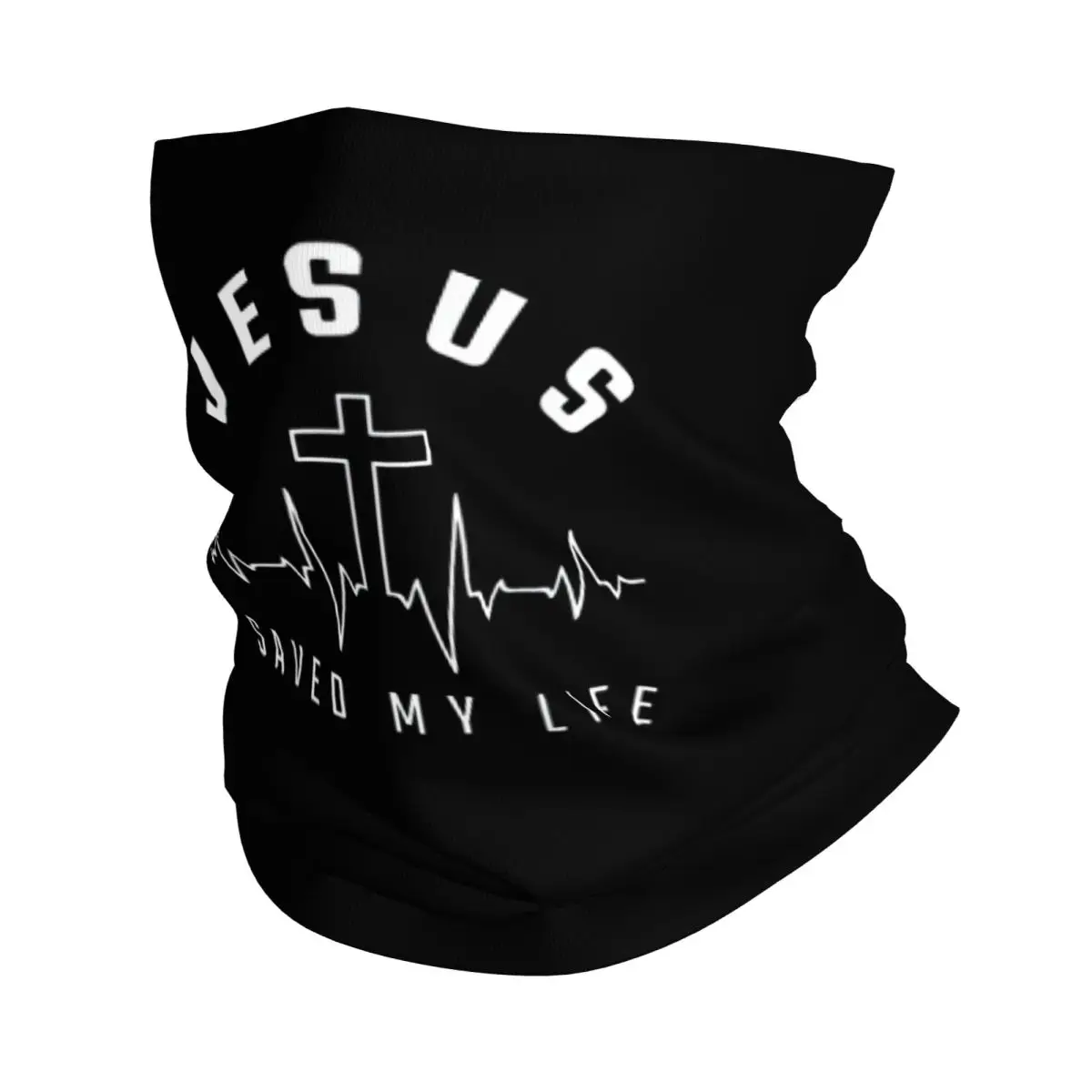 Custom Jesus Saved My Life Winter Headband Neck Warmer Men Ski Running Tube Scarf Christian Religious Faith Face Bandana Gaiter