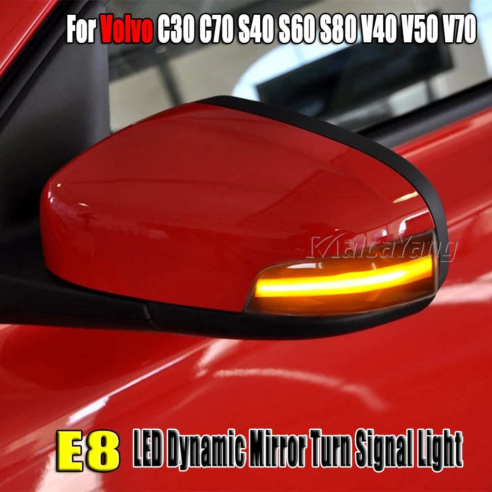 Dynamic Rearview Mirror Sequential Blinker Indicator LED Turn Signal Light For Volvo C30 C70 S40 S60 V40 V50 V70 2008-2010