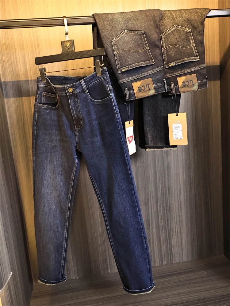 

Cloud-Like Comfort Elastic Straight Leg Men's Jeans Casual Pants Pure Color ODM Cany Order Autumn Collection Youth Faion