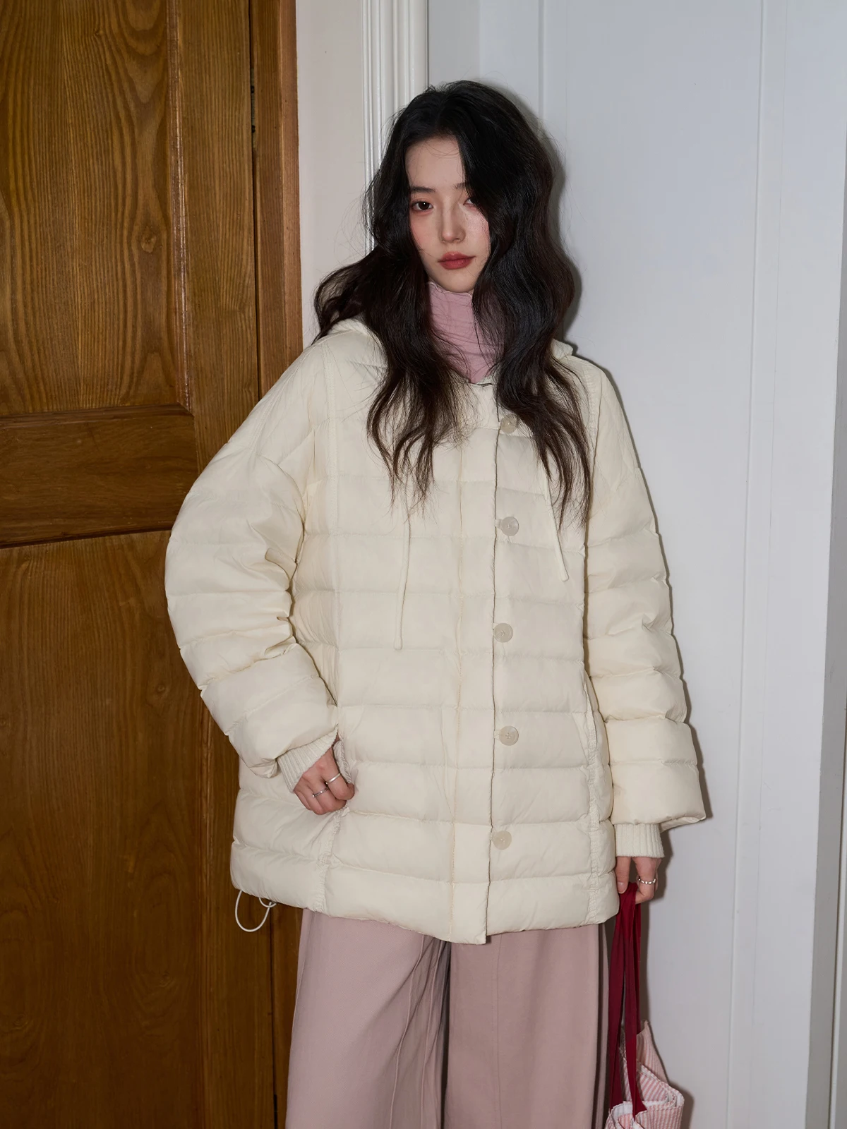 

Loose Fit Du down Jaet Women's round Ne Hooded Coat Thi Warm Winter Outerwear Sli Chinese Brand YY-YYM005xing