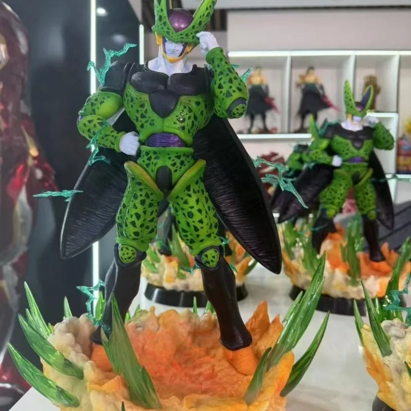

New 35cm Dragon Ball Z Cell Lightning Anime Figures Cell Figurine Figures Pvc Statue Collection Model Desk Ornament Toys Gifts