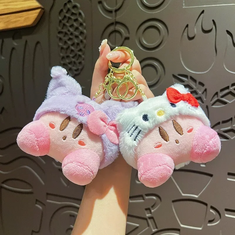 

Sanrio Hollo Kitty Cinnamoroll My Melody Plush Doll Keychain Cute Kawaii Kuromi Bag Pendant Cell Phone Charm Cartoon Anime Toys