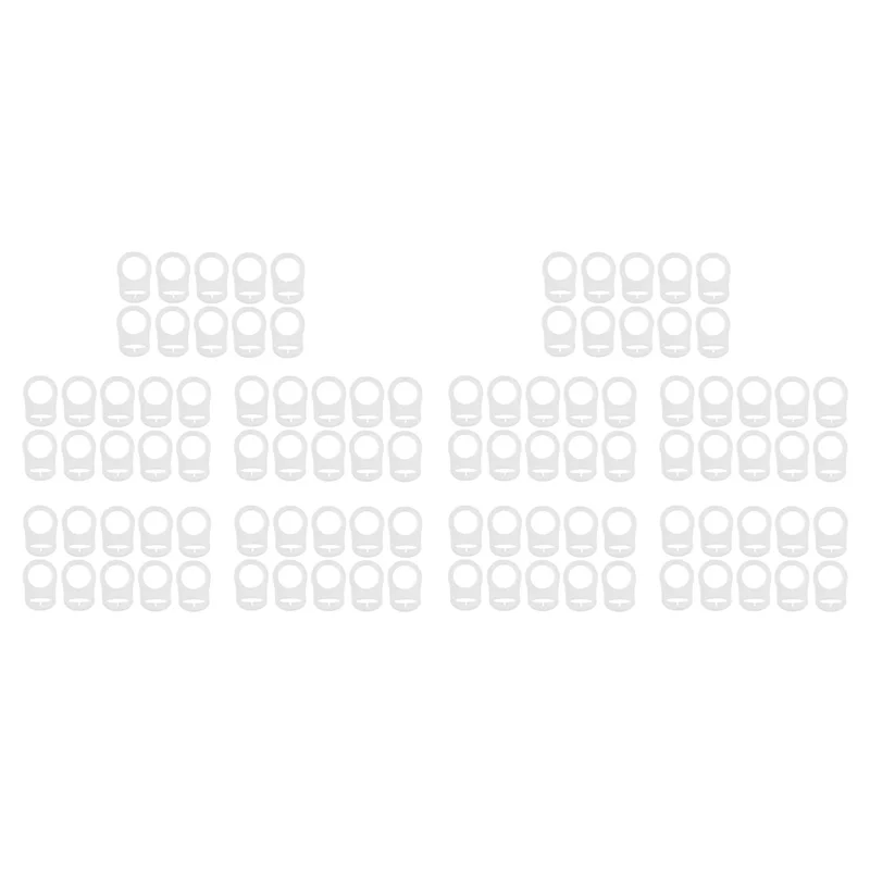 B05C-100 Pcs Button Silicone Ring Mam Pacifier Holder Mannequin Clip Adapter Transparent