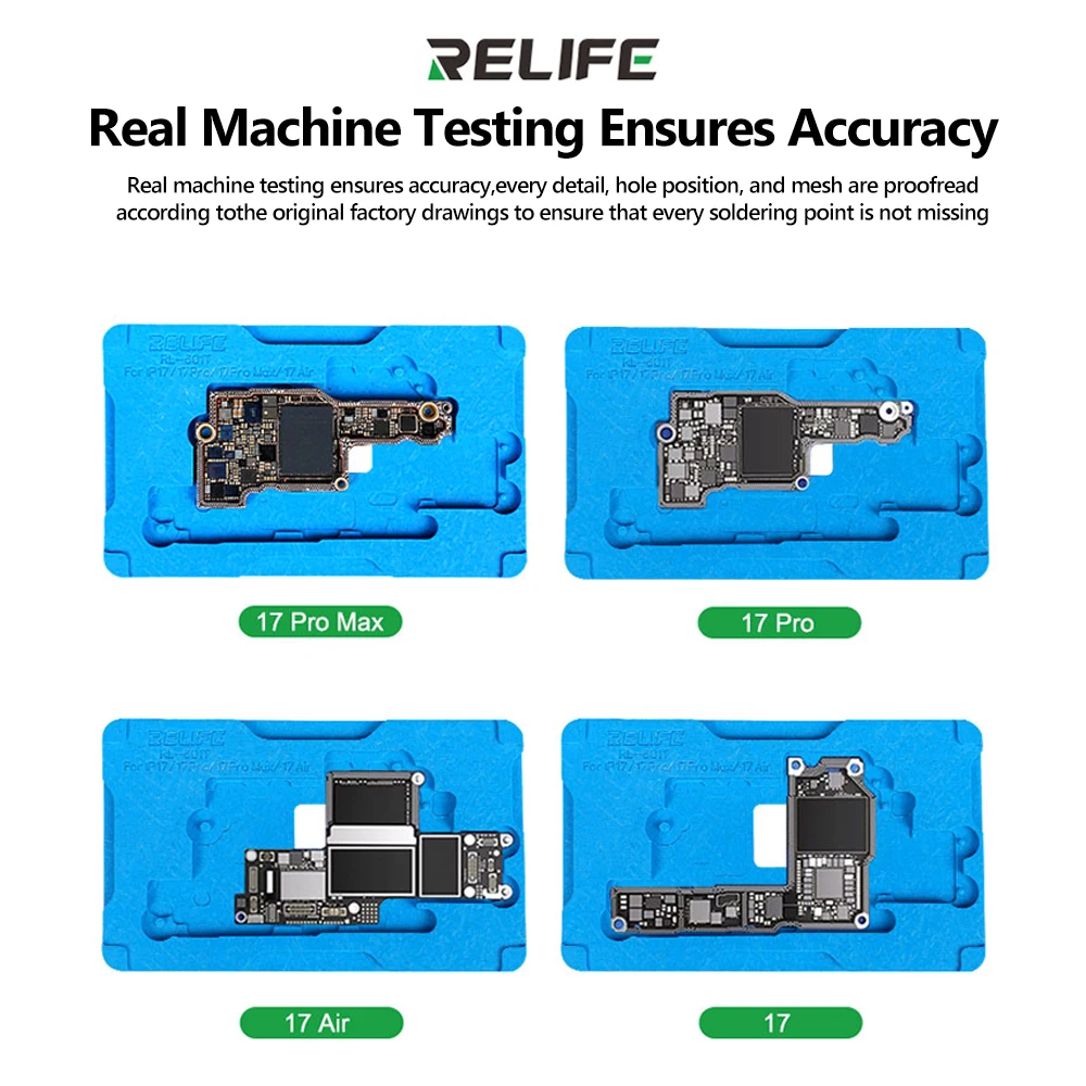 RELIFE RL-601T 31-in-1 Mid-Layer Soldering Platform Kit Supports IP17 Series for IPhone X-17 Series Repair Soldering Tools