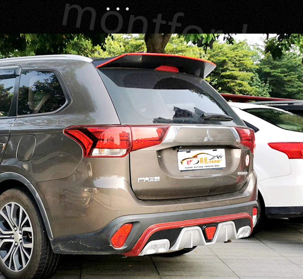 Car Styling ABS Plastic Unpainted Primer Rear Trunk Boot Wing Spoiler Decoration Fit For Mitsubishi Outlander 2013-2019