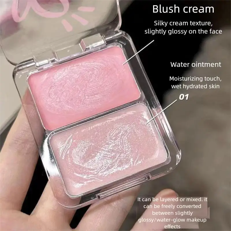 Crema de colorete ligero con agua, tinte para mejillas resistente al agua de larga duración, maquillaje de contorno facial, Color de té de la leche hidratante