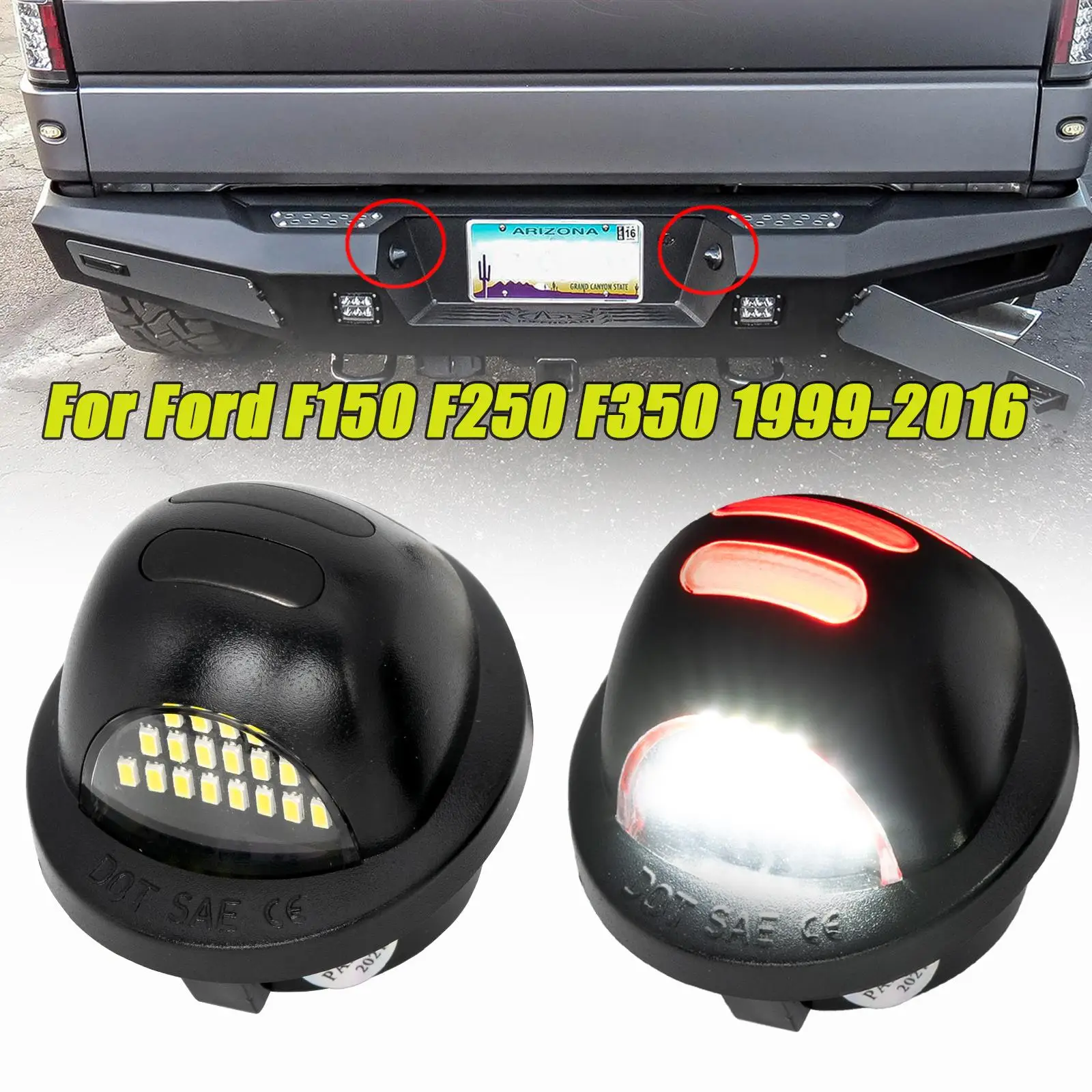 LED License Plate Light Lamp Fit For F150 1990-2014 F250 F350 1999-2016 Ranger 1983-2011 Excursion Explorer Sport Trac Heritage