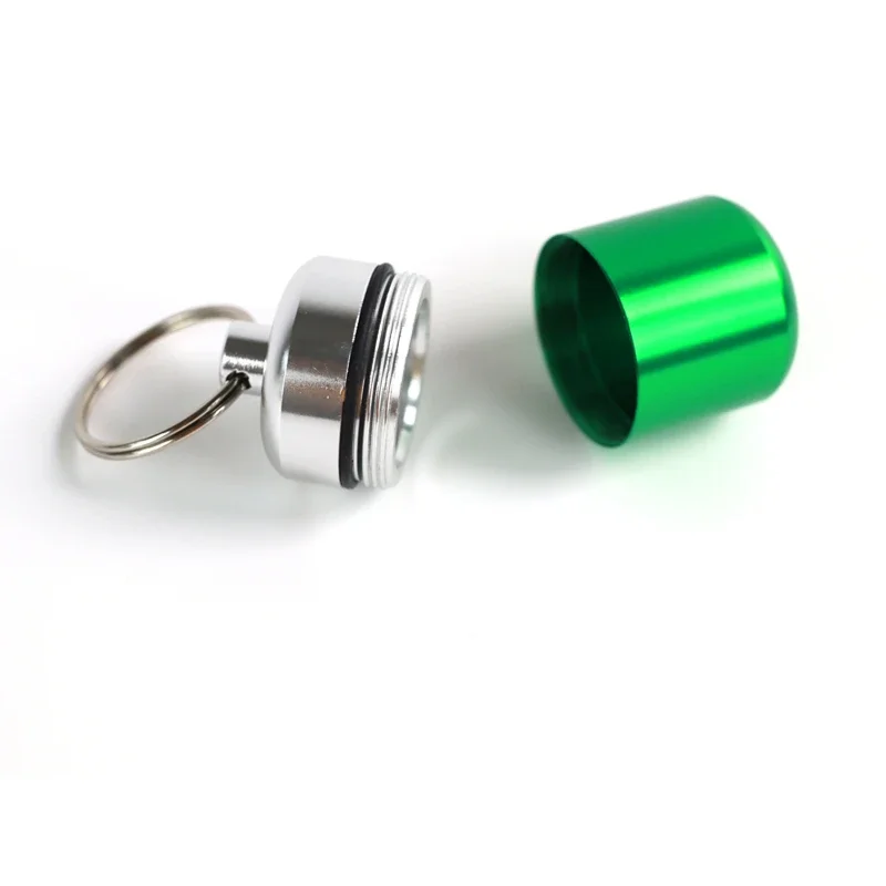 New Mini Portable Aluminum Waterproof Pill Box High Quality with Sealed Storage Flat Head and Keychain for Medicine Container