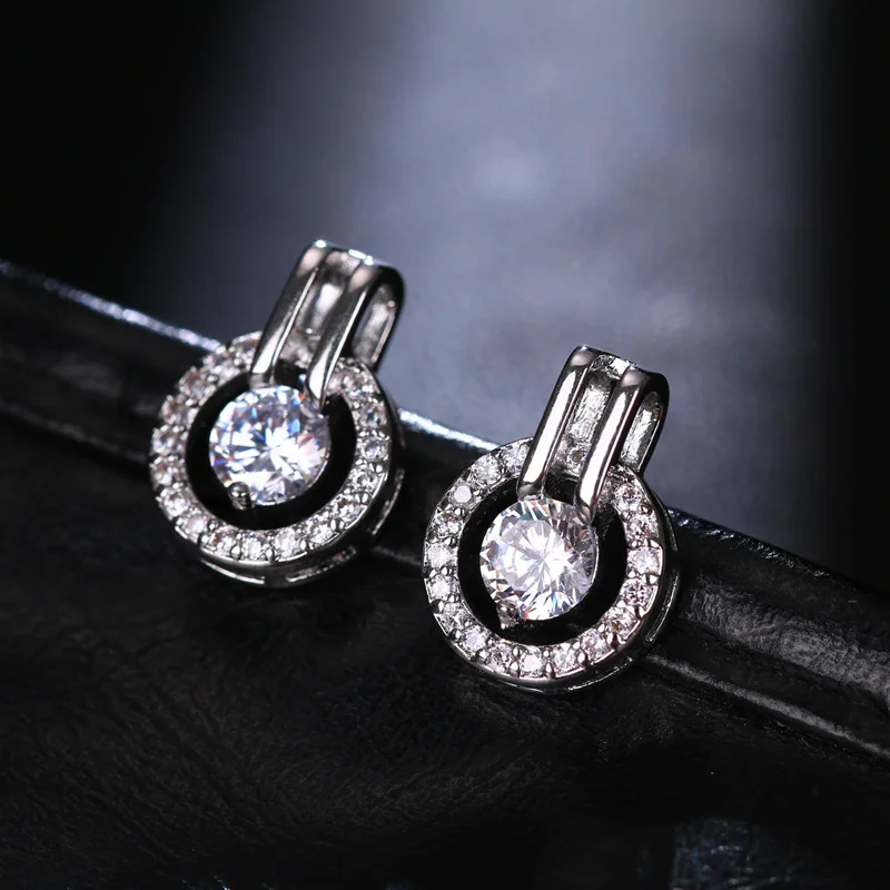925 Sterling Silber Ohrringe Luxuriöse Klassische Damen-Ohrringe für Hochzeit und Verlobung Feiner Schmuck Luxus Zirkon Geschenke Ohrstecker