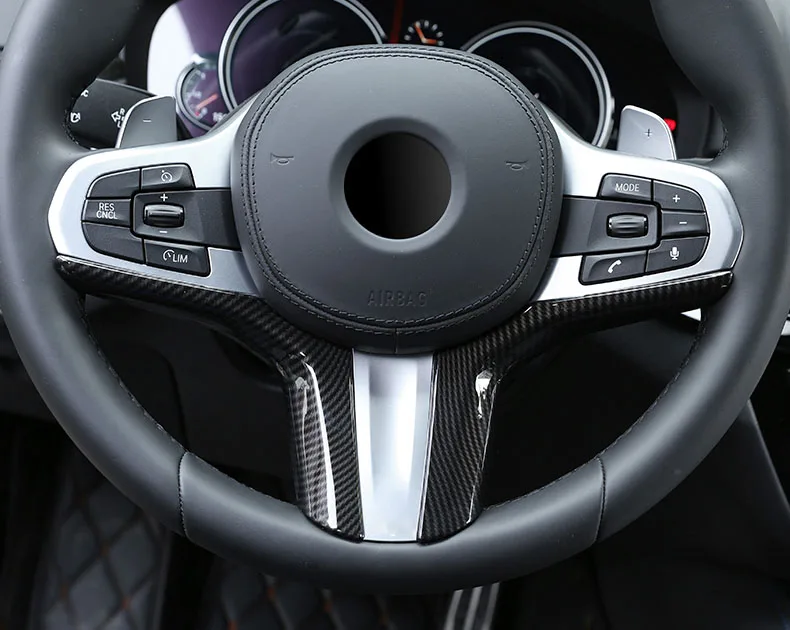 Steering Wheel Trims Stylish For BMW X3 X4 X5 X6 X7 220i 320i 330i 420i 430i 530i 540i F90 G01 G02 G05 G16 G20 G21 Carbon Fiber view 3