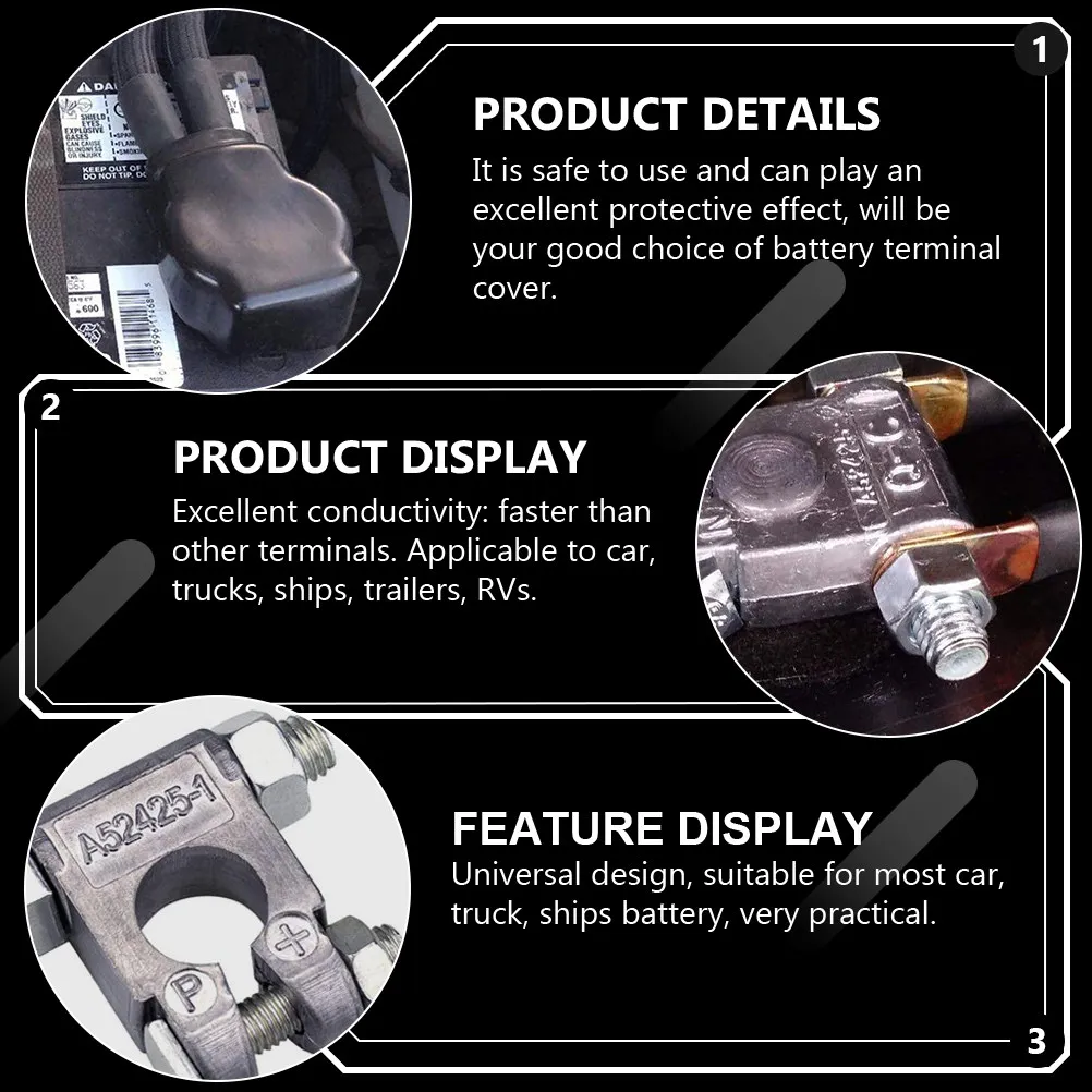 

1Set Car Terminal Post Kit Universal Fit for Vehicles Ships Trailers Rvs Excellent Conductivity Safe Protective