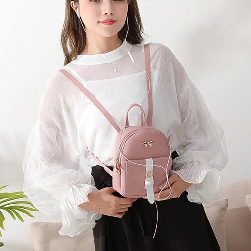 Mini Backpack Storage Container Shoulder Pouches Stylish Carrying Bags Mini Bowknot Women Backpacks Outing Pouch Type 1