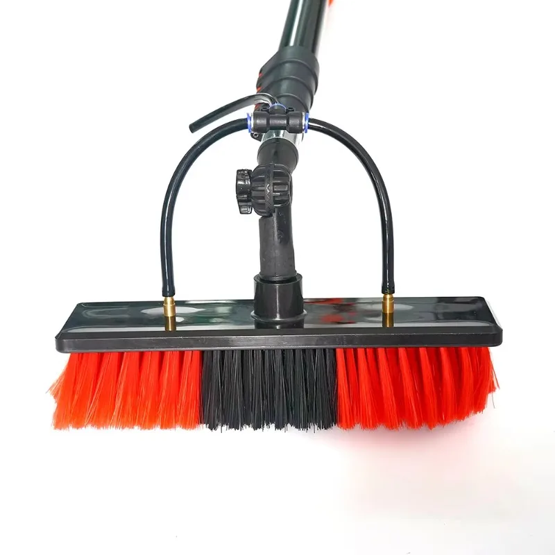 Environmentally friendly aluminum alloy telescopic cleaning tool set, retractable water supply rod brush nylon bristles