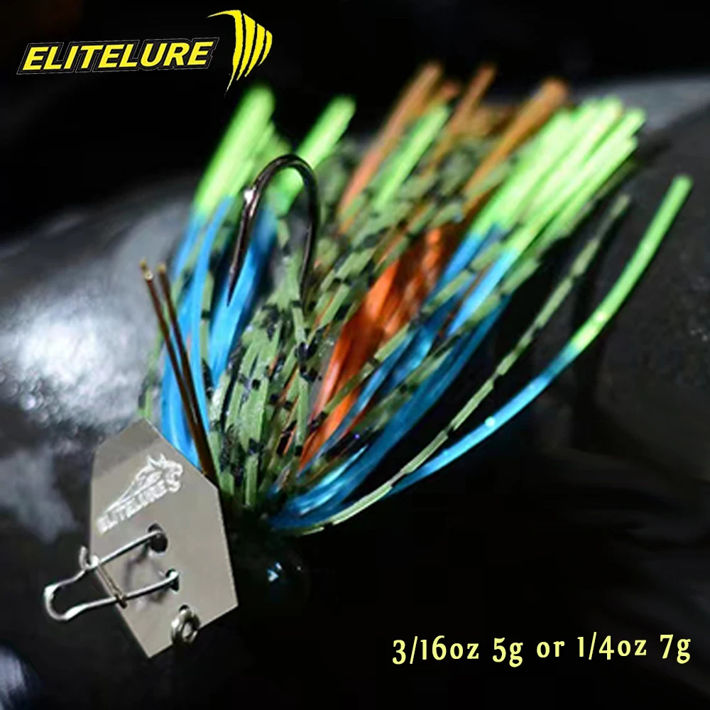 Isca de Pesca ELITELURE 5g 7g Chatterbait Spinnerbait Blade Jig Dancer Buzzbait Wobbler para Pesca de Bass e Pike
