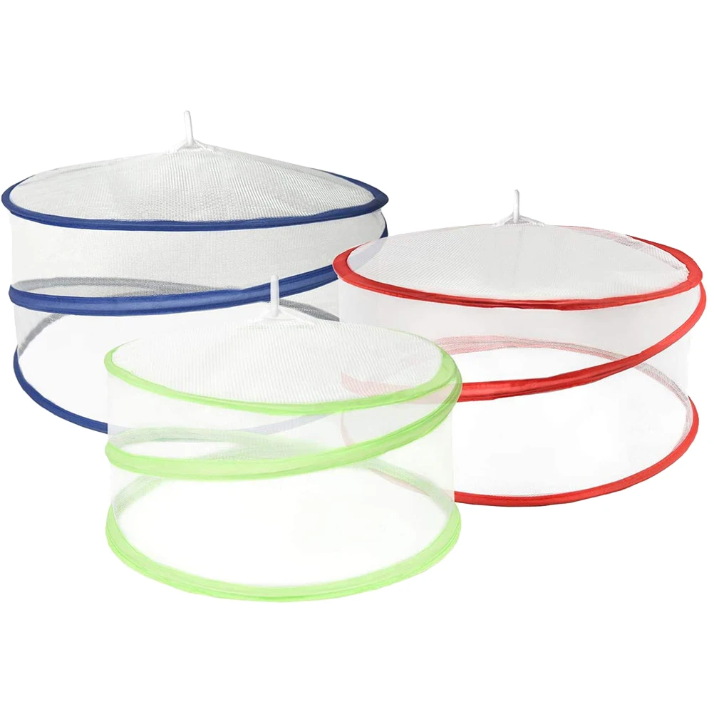 

3pcs Foldable Food Cover For Fruit Vegetable Dish Protection Collapsible Kitchen Food Cover Breathable Kitchen Supplies