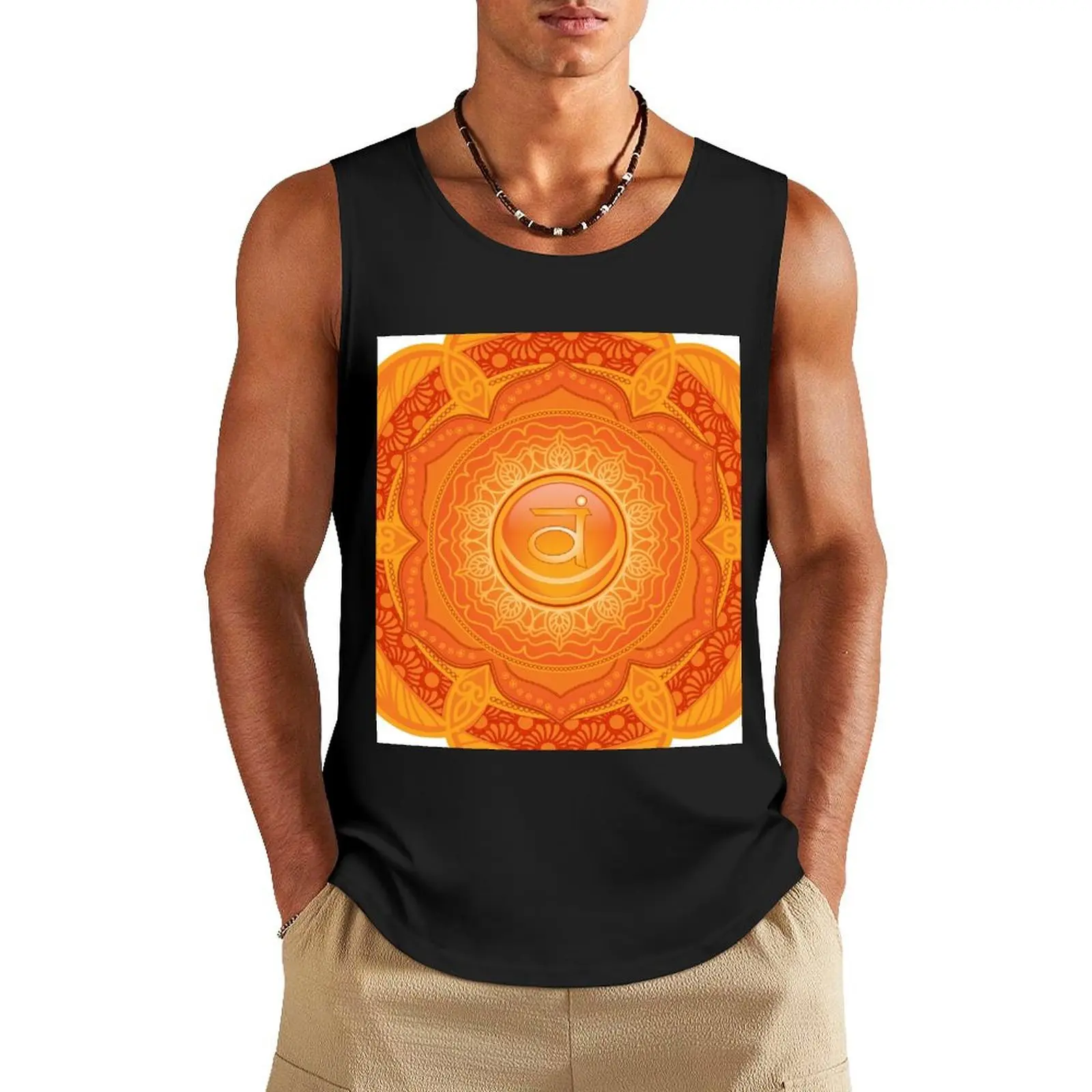 Sacral Chakra Mandala - 07 Tank Top gym clothing men male top Men sleeveless tee Men's cotton t-shirt