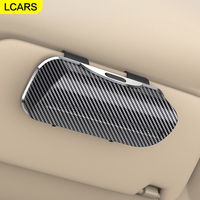 Universal Car For Sun Visor Glasses Holder Multifunctional Storage Box Fiber Pattern Sunglass Clip Auto Interior Accessories