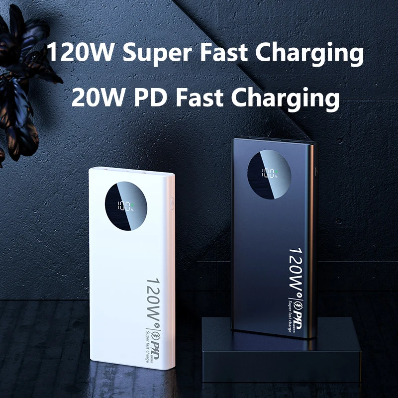 20000 mAh Ultracienki Power Bank 120 W Super szybkie ładowanie Podwójne USB dla iphone 16 15 X Samsung PD20W Typ C Szybkie ładowanie Powerbank