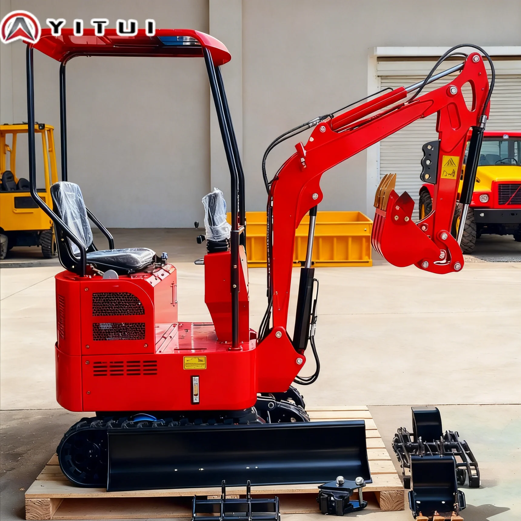 Macchinari di costruzione compatti personalizzati con mini escavatore da 1,2 tonnellate con caratteristiche regolabili per il giardino europeo