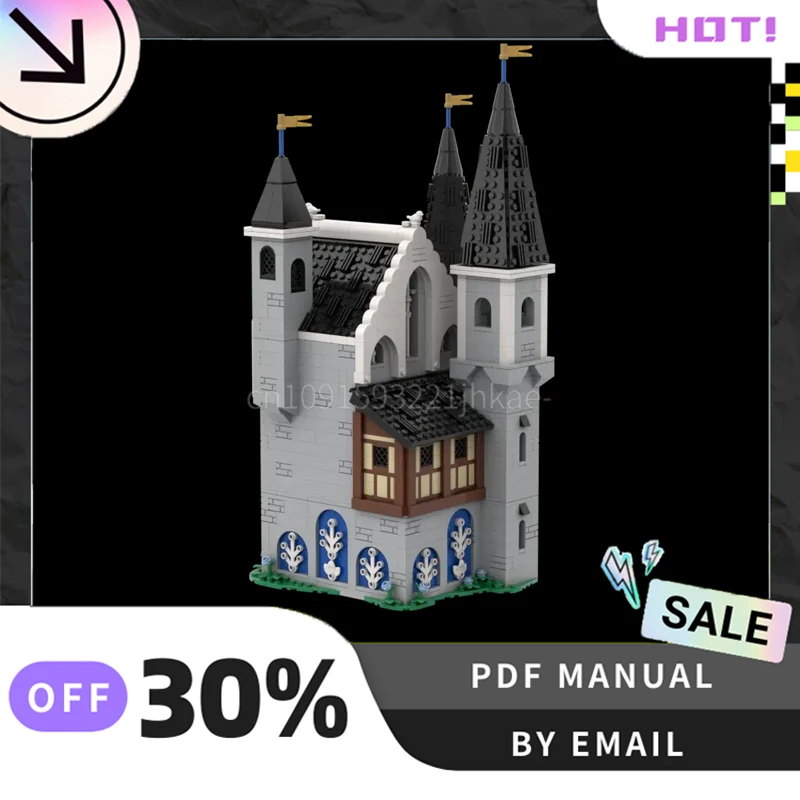 [2492PCS] MOC personalizzato draghi bianchi castello Creativo Building Blocks Set STEM Giocattoli educativi Modello di costruzione Kit Regali