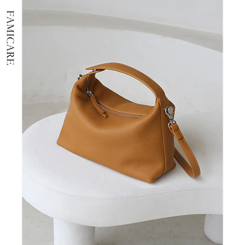 2024 New Women\'s Bag Female Luxury Soft Genuine Leather Handbag Lady Fashion Daily Casual Shoulder Bag Girls Crossbody Messenger