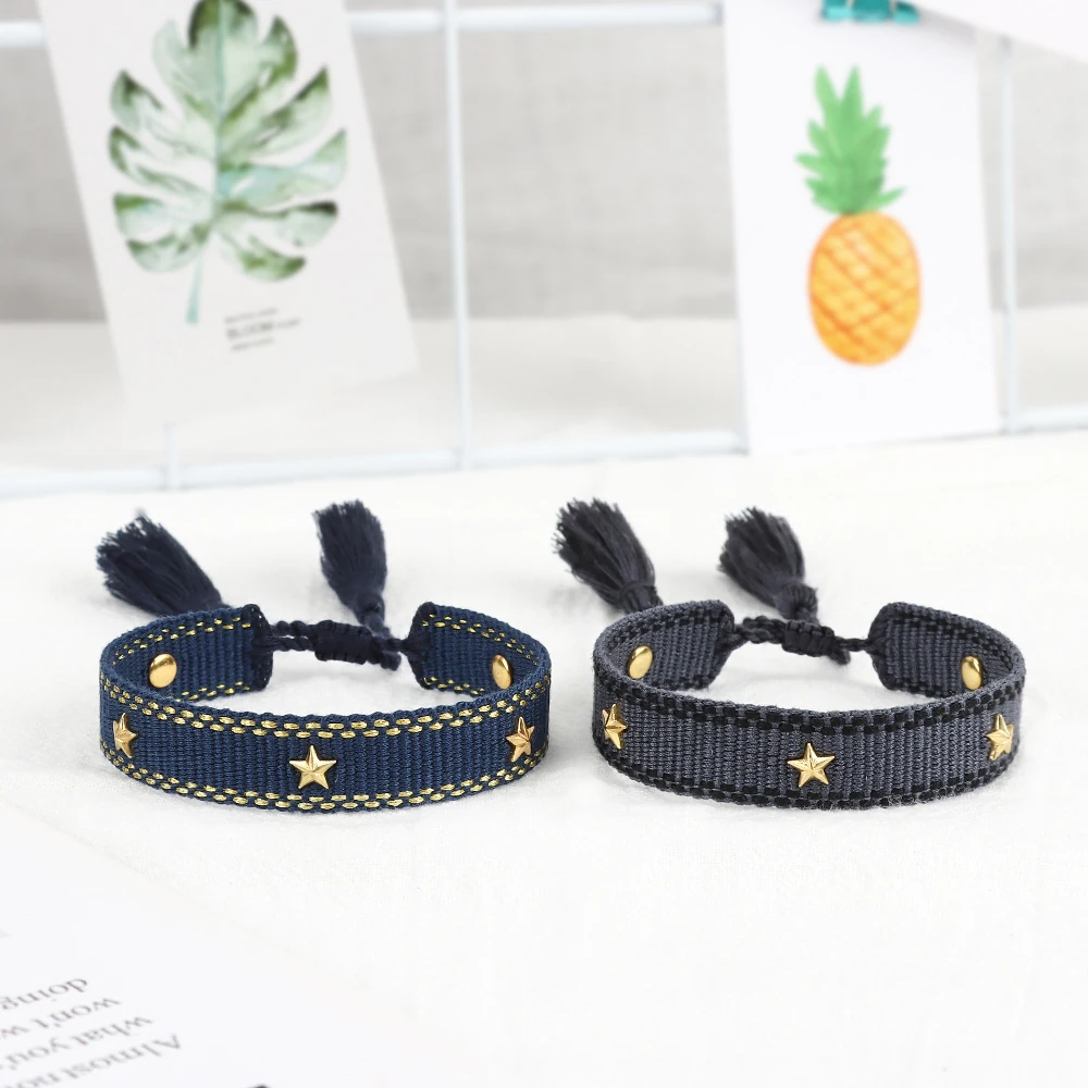 

Little Stars Woven Lace Bracelet Handmade Tassel Friendship Bracelet Stacks Daily Jewelry