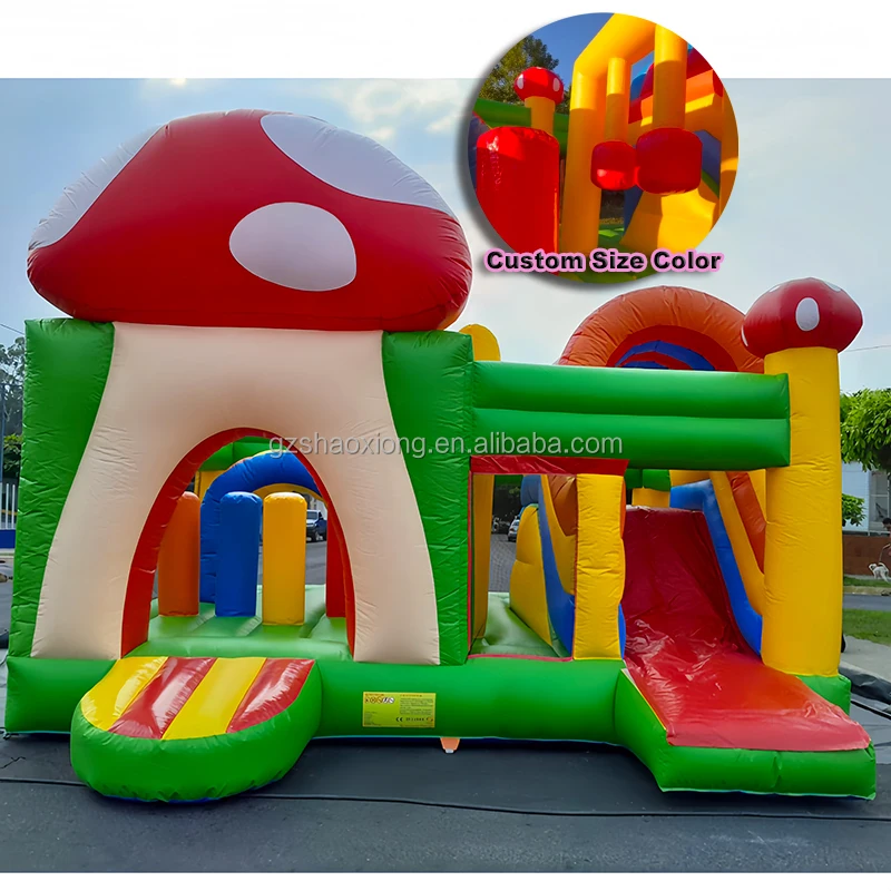 

Commercial Mushroom Inflatable Bounce House Kids Bouncy Castle Combo Slide Outdoor or Indoor Air Bouncer Castles for Party Rent