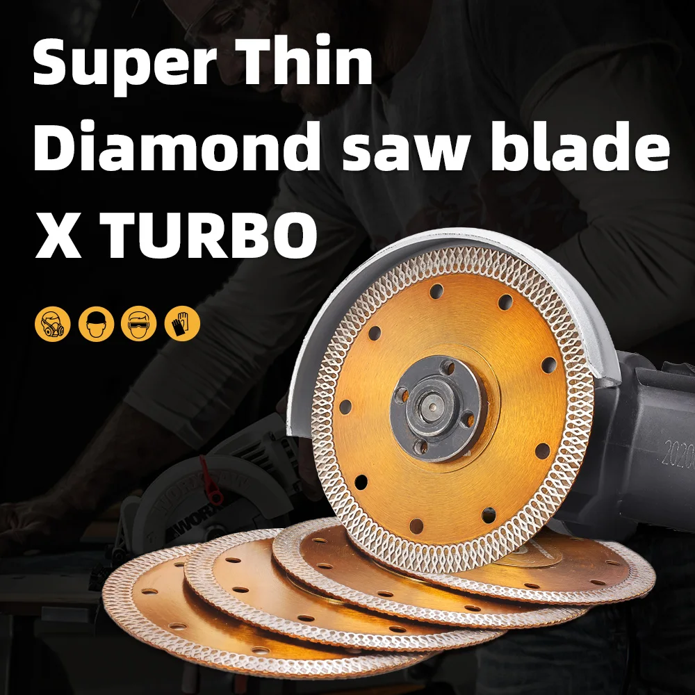 1 peça 5in super fino prensado a quente lâmina de serra de diamante sinterizada x turbo disco de corte para cortar telhas cerâmicas, mármore e granito