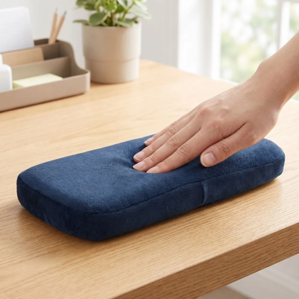 Black, Gray, Navy Blue, Wine Red Memory Foam Armrest Pads Polyester 254 * 130 * 30mm Hidden Zipper Chair Arm Cover