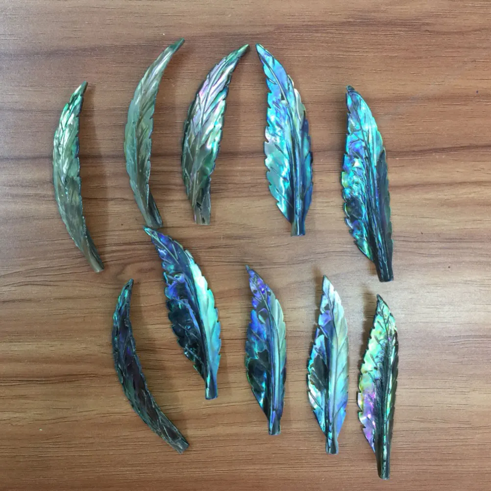 3 Pcs Feathery Abalone Shell Pendant Necklace Mobile Phone Diy Accessories Sea Charms