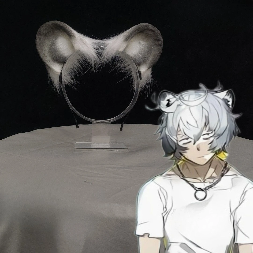 할로윈 신제품 수제 동물 귀 시뮬레이션 원래 고품질 스노우 레오파드 귀 헤어 밴드 머리 장식 소녀