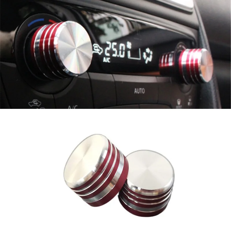 Image of 2 Stücke Aluminiumlegierung Für 2014 2015 Suzuki S-CROSS 2016-2018 Suzuki Vitara Zentrale Steuerung Klimaanlage Knopf Wärme Schalter Abdeckung