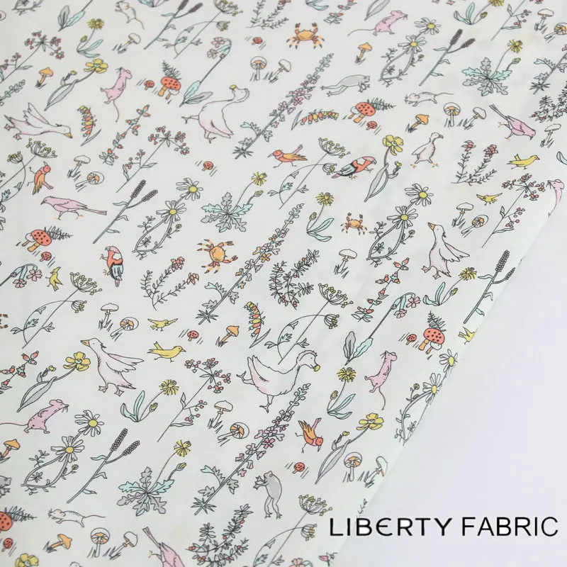 Liberty Small Floral Printed 80S Soft Cotton Fabric For Sewing Cloth Dresses Skirt DIY Hat Material Handmade Designer Patchwork