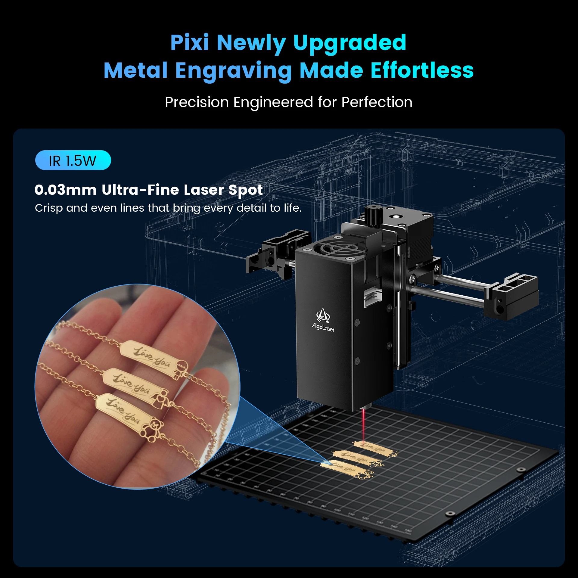AlgoLaser 1064nm Infrarossi Incisione Laser Touch Screen Strumenti di Scrittura a Mano per Oro Nastro Rame Gioielli Alluminio Metallo Plastica