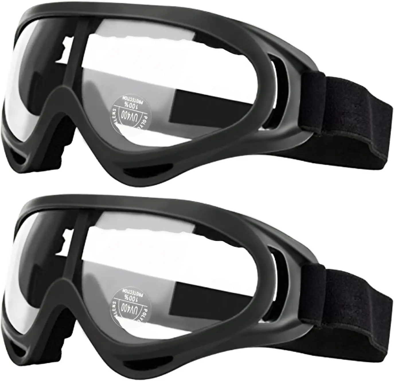 

2 Pack Safety Glasses with Wind Resistance & UV400 Protection for Foam Blasters