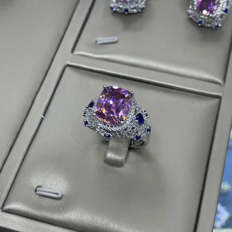 

Роскошное открытое кольцо «Звездное небо» из трех частей с бриллиантами для женщин, элегантный комплект серег с подвеской