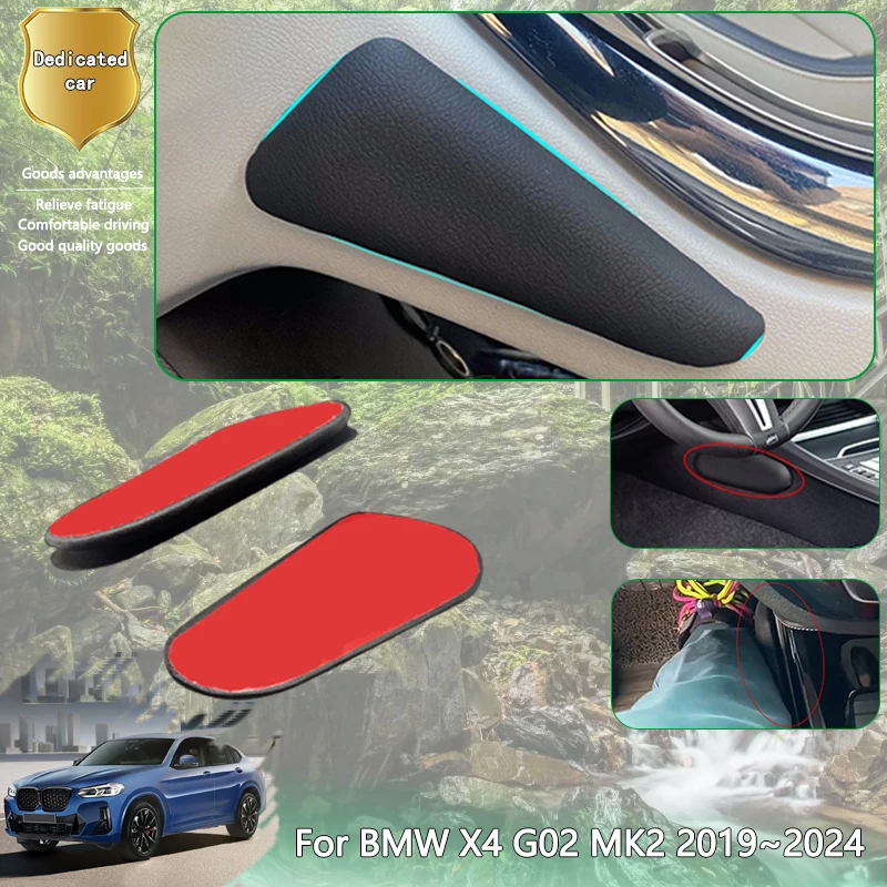 

For BMW X4 G02 MK2 2th 2Gen 2019~2024 2020 Car Thigh Support Cushion Center Control Leg Knee Rest Cushions Elbow Pad PU Lether