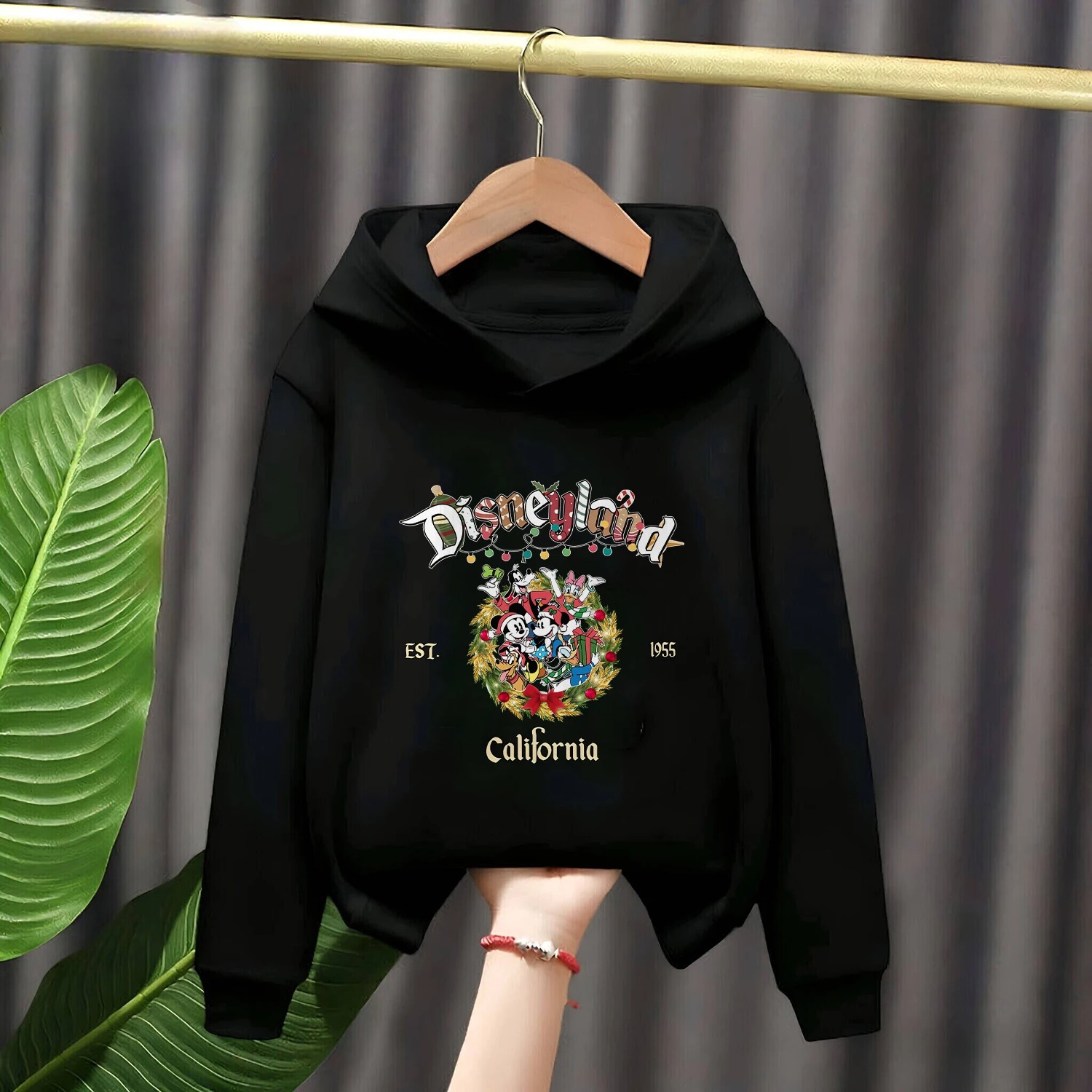 

Флисовая толстовка с капюшоном для мальчиков и девочек Disney, мягкая утолщенная толстовка с мультяшным принтом