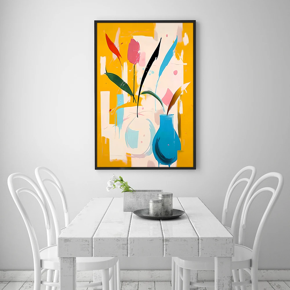Vase Plant Abstract Wall Art Canvas Painting Minimalist Poster & Print Home Decor Items Illustration