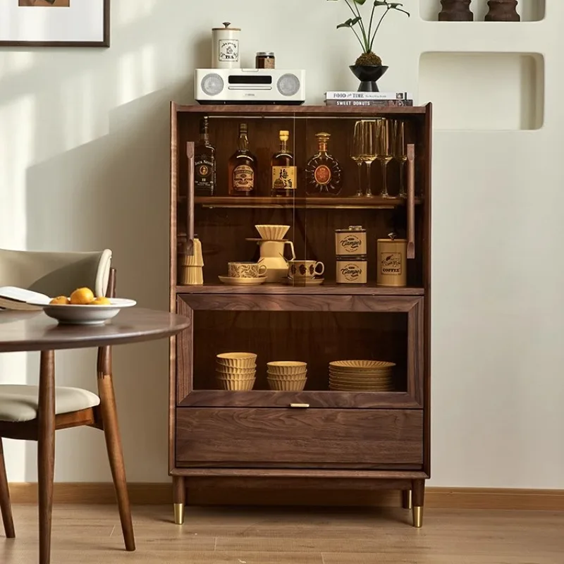 

North American black walnut glass wine cabinet