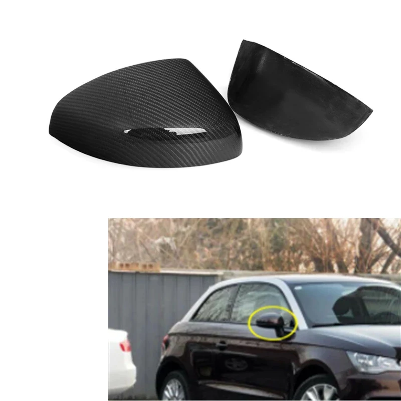 

Real Carbon Fiber Side Rearview Mirror Cover Trim for Audi A1 2012-2014 OEM Style Add-on 2pcs