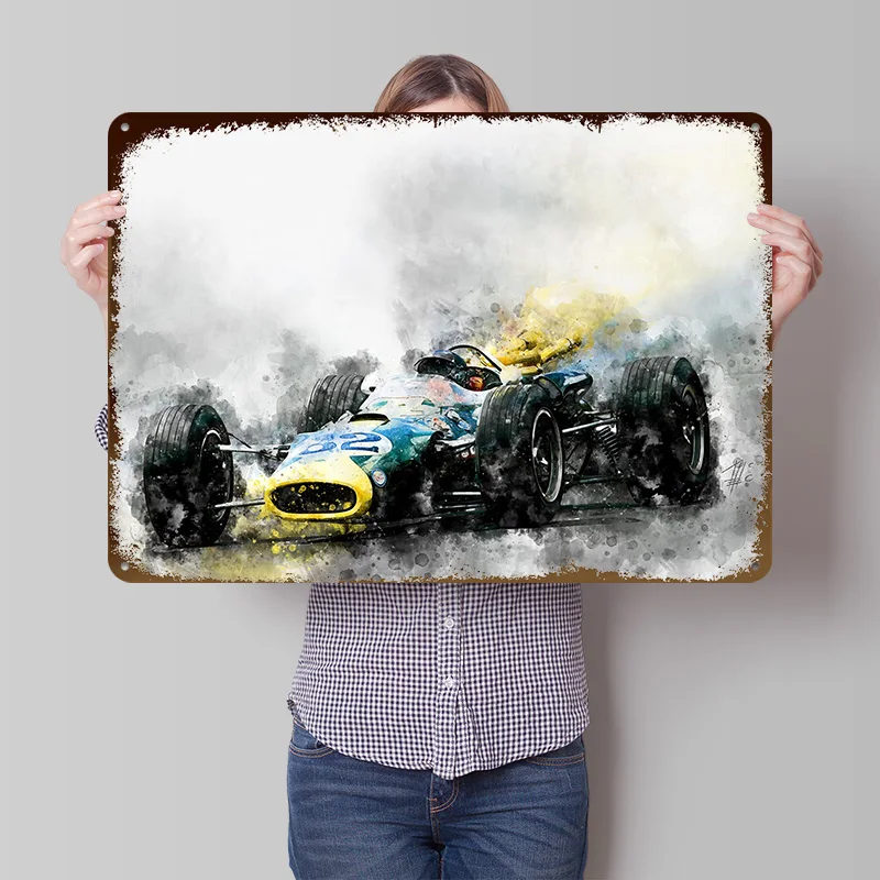 Jim Clark No 82 Metal Poster Customized Wall Art Retro Vintage Metal Signs for Man Cave Gaming Room Decoration Cozy House Home
