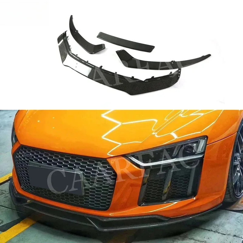 

Carbon Fiber Front Bumper Lip Spoiler for R8 Coupe 2016-2019 Car Styling Chin Shovel Apron SPS Headlamp Shroud